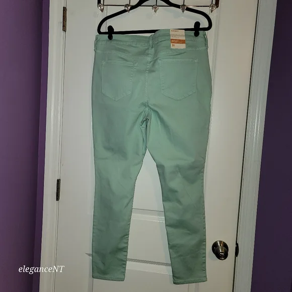 Old Navy Seafoam Green Rockstar mid-rise jeans Sz: 16 NWT - Picture 3 of 8